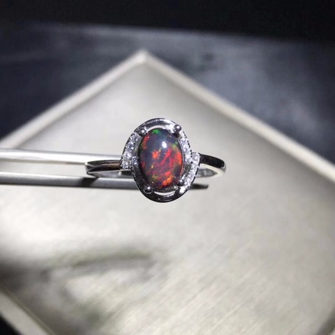 Natural opal mujer anillos Cambiar color fuego misterioso 925 tamaño ajustable ► Foto 1/5