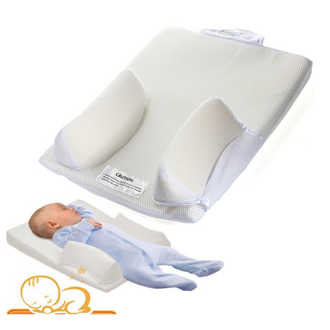 Posicionador de sueño para bebé infante recién nacido, almohada antivuelco que previene la cabeza plana, cojín Anti almohada, ayuda a la digestión ► Foto 1/6