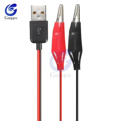 Pinzas de prueba de cocodrilo a conector macho USB, cable adaptador de fuente de alimentación, 60cm ► Foto 1/6