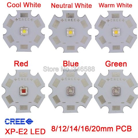 Diodo Emisor LED de alta potencia Cree 5 W XPE2 XP-E2 en 8mm/12mm/14mm/ 16mm/20mm PCB blanco neutro/blanco cálido/blanco frío rojo azul ► Foto 1/6