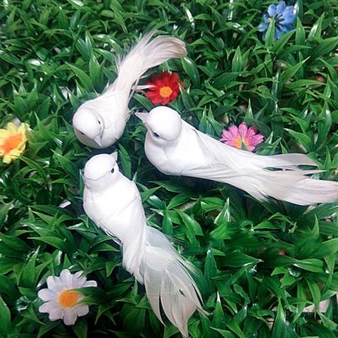 4 Uds aves de imitación Artificial palomas de espuma de pluma de pájaro fiesta DIY adorno para manualidades accesorios Jardín de la casa de decoración de la boda ► Foto 1/6