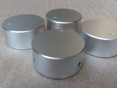Perilla sólida de aluminio de 48mm de alto y 22mm de diámetro, plateado y negro, botón de potenciómetro de volumen, perilla amplificadora de Audio HIFI ► Foto 1/1
