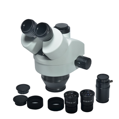 Simul-focal-microscopio Trinocular 7X-45X, Zoom estéreo, cabeza simul-focal, microscopio Industrial, lente ocular WF10X 20mm ► Foto 1/6