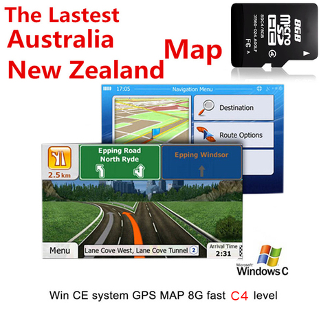 Tarjeta de mapa microSD de 8GB para coche, mapa de Australia, Nueva Zelanda, para sistema WCE, navegación GPS automática, 2022 ► Foto 1/6