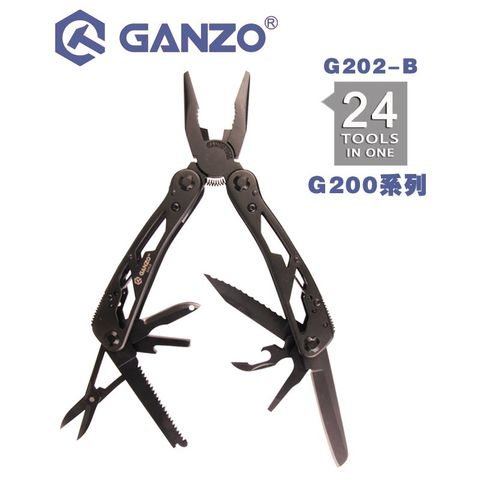 Ganzo-Alicates múltiples de G202-B serie G200, juego de herramientas de mano, destornillador, cuchillo plegable portátil, alicate de acero inoxidable, 24 Uds. ► Foto 1/6