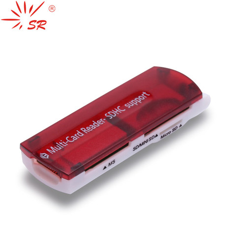 SR nuevo conector adaptador lector de tarjetas de memoria múltiple todo en 1 USB 2,0 para Micro SD MMC SDHC TF m2 memoria MS Duo RS-MMC ► Foto 1/6