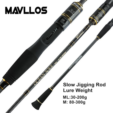 ¿Mavllos lento Jigging pesca Rod C.W? 30-200g/80-300g Ultra ligero de carbono de fundición de girando 45 cm Rod manejar ► Foto 1/6