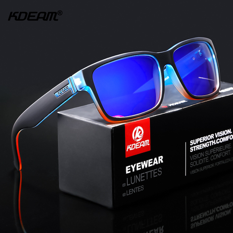 Gafas de sol polarizadas KDEAM Revamp Of Sport para hombre, de colores llamativos gafas de sol, gafas de sol al aire libre, gafas de sol fotocromáticas con caja ► Foto 1/6