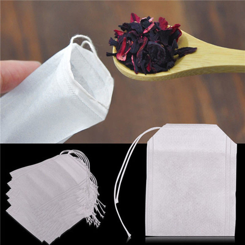 5,5/50/20 unids-/Paquete de Teabags 100x7 cm Bolsas de té perfumadas vacías con hilo de papel de filtro de sellado para hierbas bolsitas de té sueltas de te ► Foto 1/6