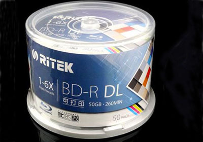 Envío gratuito BD-R 50G 10 piezas/20 piezas/50 piezas/paquete-RITEK BD-R 1-6X 50 GB BDR disco imprimible azul-ray BD-R blanco disco Ritek (Taiwán) ► Foto 1/2