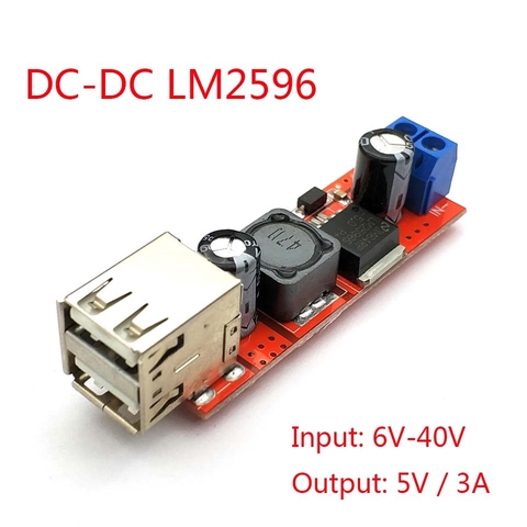 DC-DC de salida USB Dual, convertidor de módulo de potencia de 9V/12V/24V/36V a 5V 3A, 6V-40V 150KHZ, placa de módulos eléctricos ► Foto 1/4