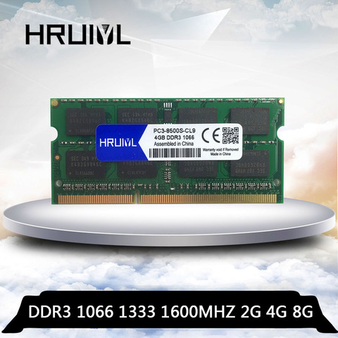 HRUIYL Ram 2gb 4gb 8gb DDR3 1066 1333 1600 1066mhz 1333mhz 1600mhz DDR3L DDR3 4GB 4G 8G, Memoria Ram, Memoria Ram, Notebook sdram ► Foto 1/6