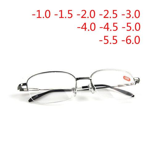 -1,0-1,5-2,0-6,0 ultraligero marco medio de gafas graduadas para miopía de los hombres de moda gris cuadrado marco miopía gafas ► Foto 1/6