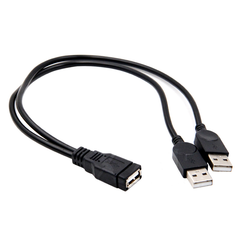 USB 2,0 A macho A hembra USB 2 doble alimentación extensión del divisor del USB HUB Cable carga para discos Duros impresoras ► Foto 1/1