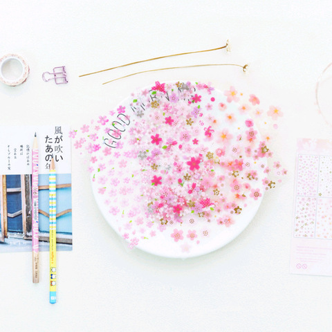 6 unids/pack romántico Sakura pegatinas de PVC diario etiqueta engomada decoración para Scrapbook japonés papelería pegatinas ► Foto 1/5