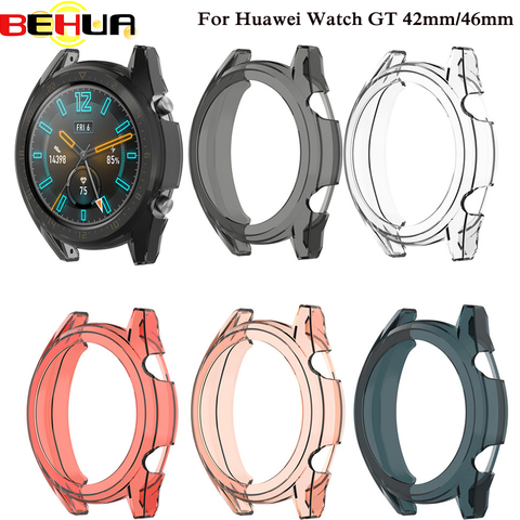 Fundas para Huawei Watch GT, 42mm, 46mm, transparente, funda protectora completa, elegante, deportiva, versión clásica ► Foto 1/6