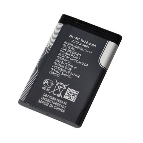 Nuevo 3,7 v 1020mAh batería de la batería BL 5C BL5C baterías recargables para Nokia C2-01 N70 N72 C2-02 C2-03 C2-06 X2-01 5130 2610 N90 N-Gage ► Foto 1/1
