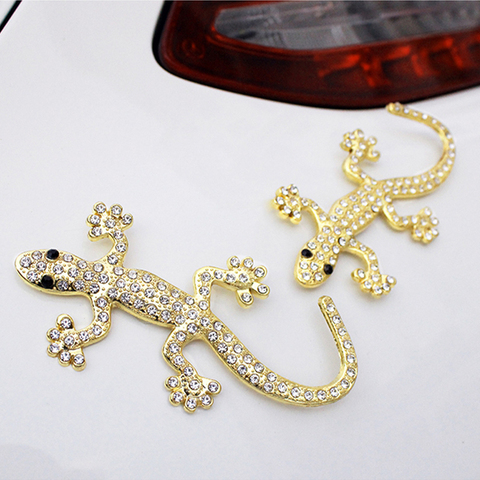 Pegatina de mosaico 3D de diamante lagartija Gecko para decoración de coche, insignia, emblema, accesorios adhesivos creativos para coche ► Foto 1/6
