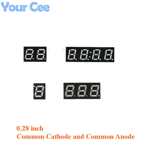 10 piezas 0,28 pulgadas reloj de pantalla tubo Digital Módulo de ánodo común cátodo común 0,28 