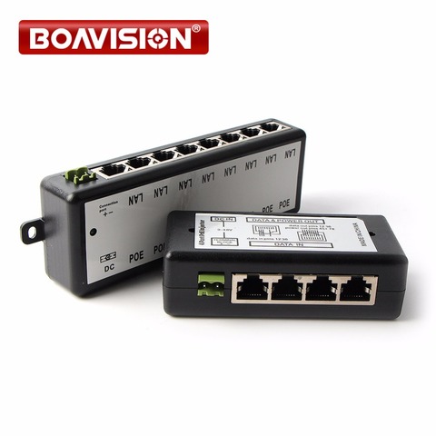 Caja de inyectores CCTV POE, 4 canales, 8 canales, CC de 12V-48V, 10/100Mbps, fuente de alimentación de cámara POE para cámara adaptador IP de vigilancia ► Foto 1/6