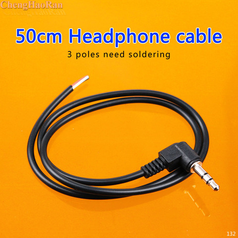 ChengHaoRan 50 cm 95 cm 3 polos altavoz y auriculares para bricolaje reemplazar Cable de auriculares de 3,5mm Cable de Audio necesidad de soldadura ► Foto 1/3