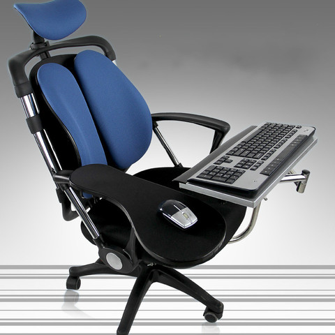 Soporte giratorio multifuncional para silla perezosa, soporte plegable para portátil, bandeja para teclado de escritorio de ordenador, incluye alfombrilla para ratón ► Foto 1/6