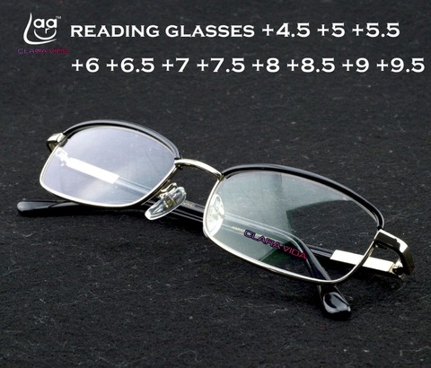 Gafas de lectura para hombres y mujeres, lentes de lectura de alta calidad HD con borde completo, CLARA, superligera, a la moda, 4,5 + 5 + 5,5 + 6 + 6,5 + 7 + 7,5 + 8 + 8,5 + 9 + 9,5 to + 12 ► Foto 1/1