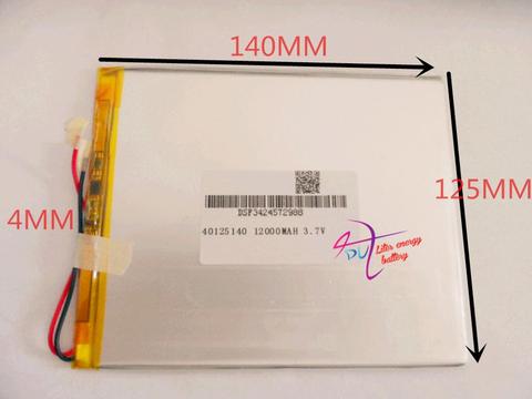 Mejor marca de batería de 40125140 de 3,7 v 12000mAh con conector macho para CH Tablet batería de PC perfecta calidad de lar ► Foto 1/1