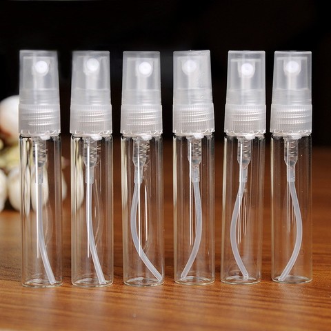 5 uds de vidrio 5ml recargable portátil frascos para muestras de Perfume de viaje atomizador en Spray frasco de Perfume vacío Mini recipiente de muestra ► Foto 1/6