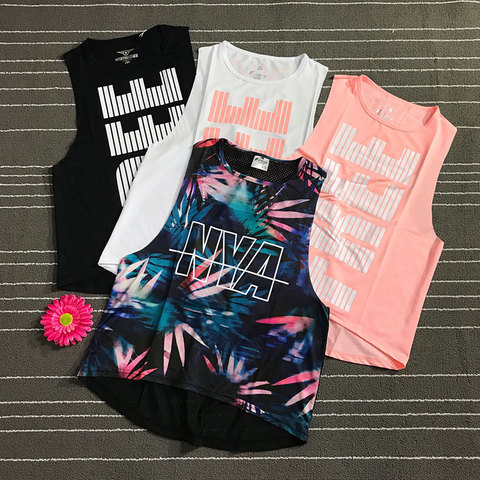 6 colores de entrenamiento para mujer ropa para camiseta de gimnasio espalda abierta Yoga Top blusas deportivas Mujer fitness camiseta Mujer - Historial de precios y revisión | Vendedor