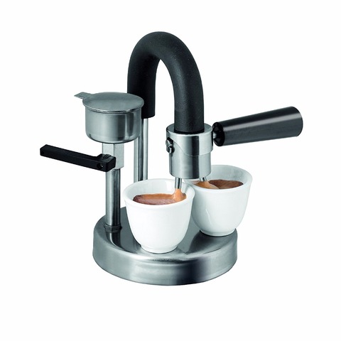 Moka pot 1-2 tazas de Cocina de Inducción, cafetera de acero inoxidable hecha a mano para uso en el hogar y la Oficina 1 unidad ► Foto 1/3