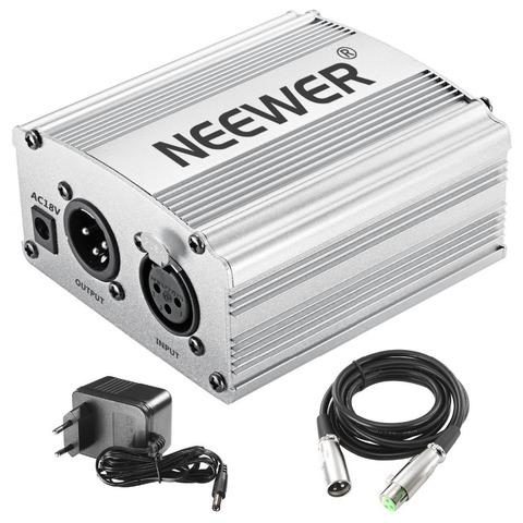 Neewer Phantom Power Kit incluye: 1 canal, fuente de alimentación fantasma de 48V para cualquier micrófono condensador, equipo de grabación de música ► Foto 1/6