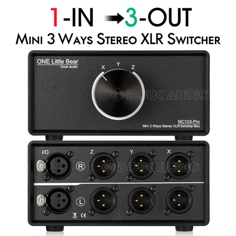 Little Bear-Convertidor de Audio MC103-3M, Selector pasivo estéreo, 1 en 3 salidas, 3 vías, XLR, equilibrado ► Foto 1/6