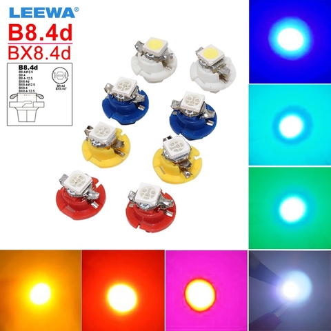 LEEWA-luz LED para salpicadero de coche, lámpara Interior, 12V, B8.4d/BX8.4d, 1SMd, 5050, Blanco/azul/rojo/Verde/rosa/azul hielo # CA4236, 5 uds. ► Foto 1/6