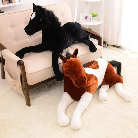 Animal de simulación de gran tamaño, 70x40cm, caballo de peluche, muñeco caballo para regalo de cumpleaños ► Foto 1/6