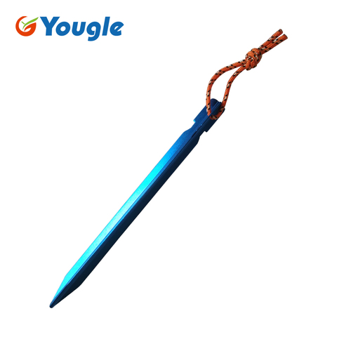 YOUGLE 10 piezas tienda de clavijas 18 cm ultraligero de aleación de aluminio de la tienda de juego con la cuerda de la tienda al aire libre de Peg tienda accesorios equipo ► Foto 1/6