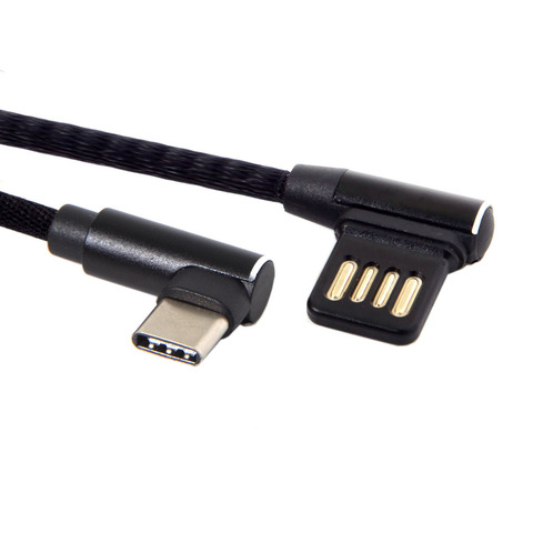 Cable de carga de datos para tableta y teléfono, Conector de ángulo macho a izquierdo, ángulo recto de 90 grados, USB 3,1, doble codo, 15CM, USB-C, 2,0, tipo C, V8 ► Foto 1/5