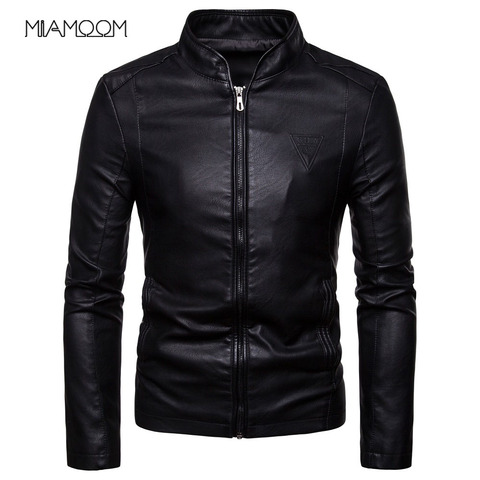 Chaquetas de cuero para hombre otoño nuevo estilo coreano chaqueta de cuero PU cuello delgado ► Foto 1/6