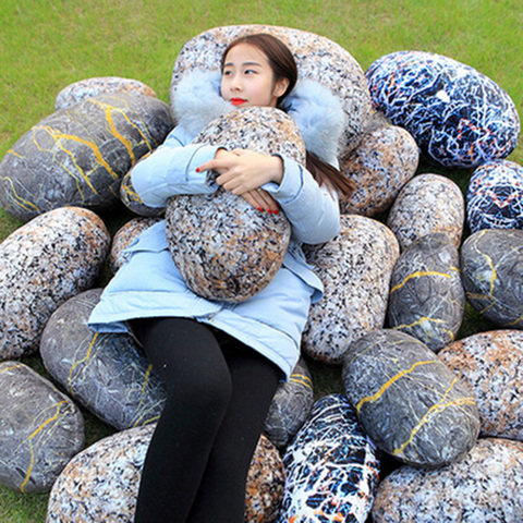 Peluche de imitación de piedra en 3D para niños, juguete creativo de tela de guijarros, cojín de piedra de la vida Real, almohada divertida, Juguetes ► Foto 1/4