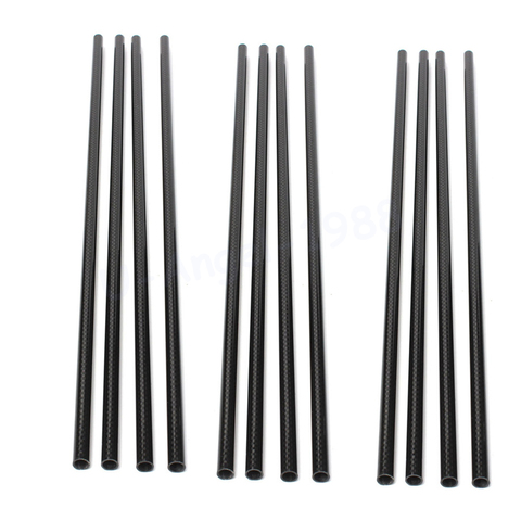 6 unids/lote nuevo 3 K 12mm x 10mm x 250mm rollo envuelto tubo de fibra de carbono Boom para multicóptero para accesorios RC Quadcopter ► Foto 1/3