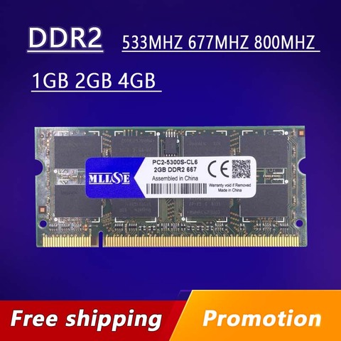 Memoria Ram DDR2 para ordenador portátil, 1gb, 2gb, 4gb, 667, 800, 533 mhz, 667mhz, PC2-5300, PC2-6400, 2g, 4g, so-dimm ► Foto 1/6
