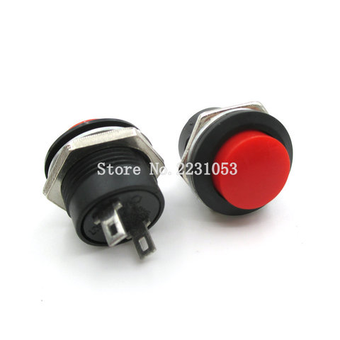 5 unids/lote Color rojo momentáneo botón interruptor apagado-encendido reinicio 16 MM 3A 250 V CA no interruptores de bloqueo con botón redondo R13-507 ► Foto 1/2