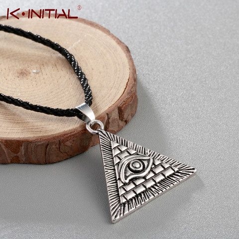 Kinitial Vintage Egipto pirámide-ver mal de ojo collar de Illuminati egipcio colgantes del encanto de joyas de collares ► Foto 1/6
