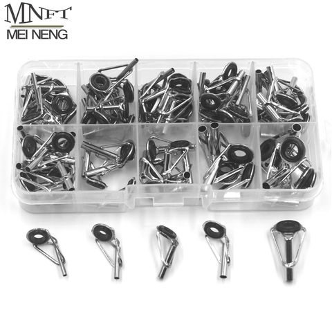 MNFT 80 unids/caja size1-10 # caña de pescar, guía de reparación de la punta, Kit DIY, anillos de ojo, marcos de acero inoxidable, cerámica TS Line, anillo de guía ► Foto 1/6