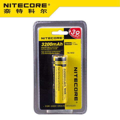 Nitecore-Batería de ion de litio recargable, NL1832, 18650, 3200mAh, nueva versión de NL188, 3,7 V, 11.8Wh, alta calidad con protección ► Foto 1/4