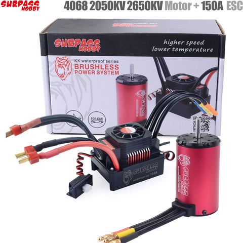 Superar HOBBY KK impermeable Combo 4068 2050KV 2650KV sin escobillas del Motor w/120A 150A a sin escobillas ESC para 1/8 RC coche de carreras ► Foto 1/6