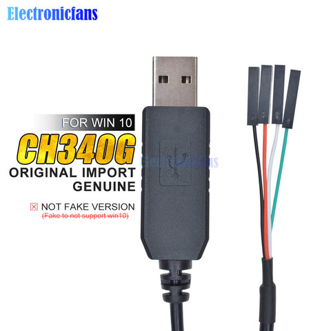 Original 1M CH340G CH340 Serie USB a TTL Cable de descarga Cable conversor de adaptador Compatible con Win 7/8/10 para Arduino Raspberry Pi ► Foto 1/6