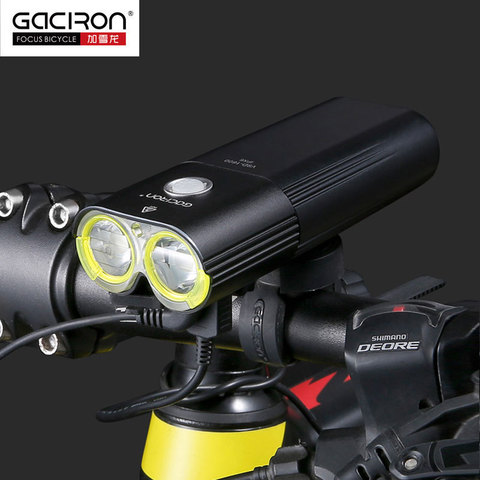 Gaciron-faros delanteros para bicicleta V9D, Chips dobles superbrillantes, lámpara LED L2, 1600 lúmenes, batería interna, carga USB ► Foto 1/6