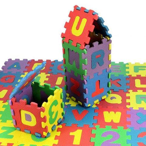 36 unids/set niños novedades divertidas alfabeto número rompecabezas de espuma EVA espuma tapetes de aprendizaje juguete ► Foto 1/6