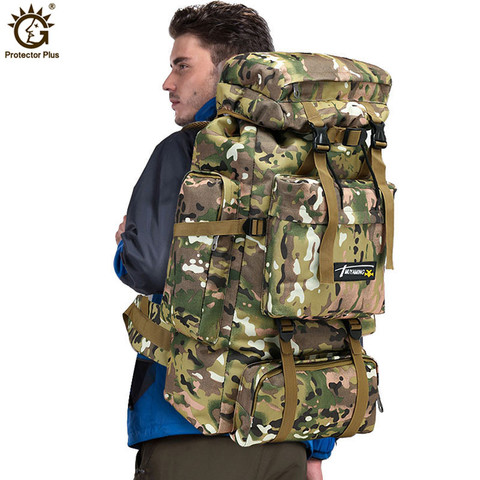 Mochila de nailon de gran capacidad de 70l, bolso mochila Molle militar resistente al agua, bolso mochila para hombre, mochila de viaje para senderismo ► Foto 1/1